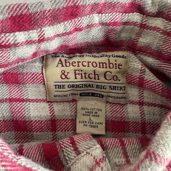 Vintage Abercrombie And Fitch Shirt Mens Large Plaid Big Flannel Oversized Y2K - Picture 11 of 11